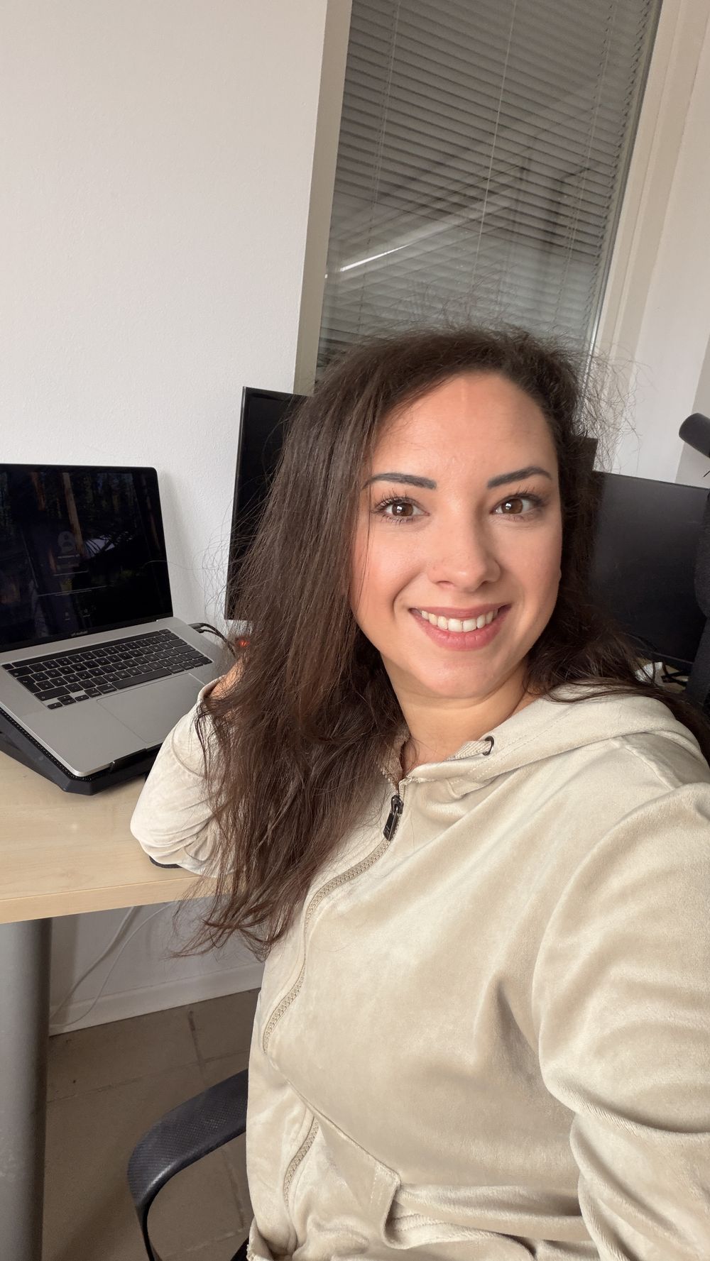 Pija at her desk